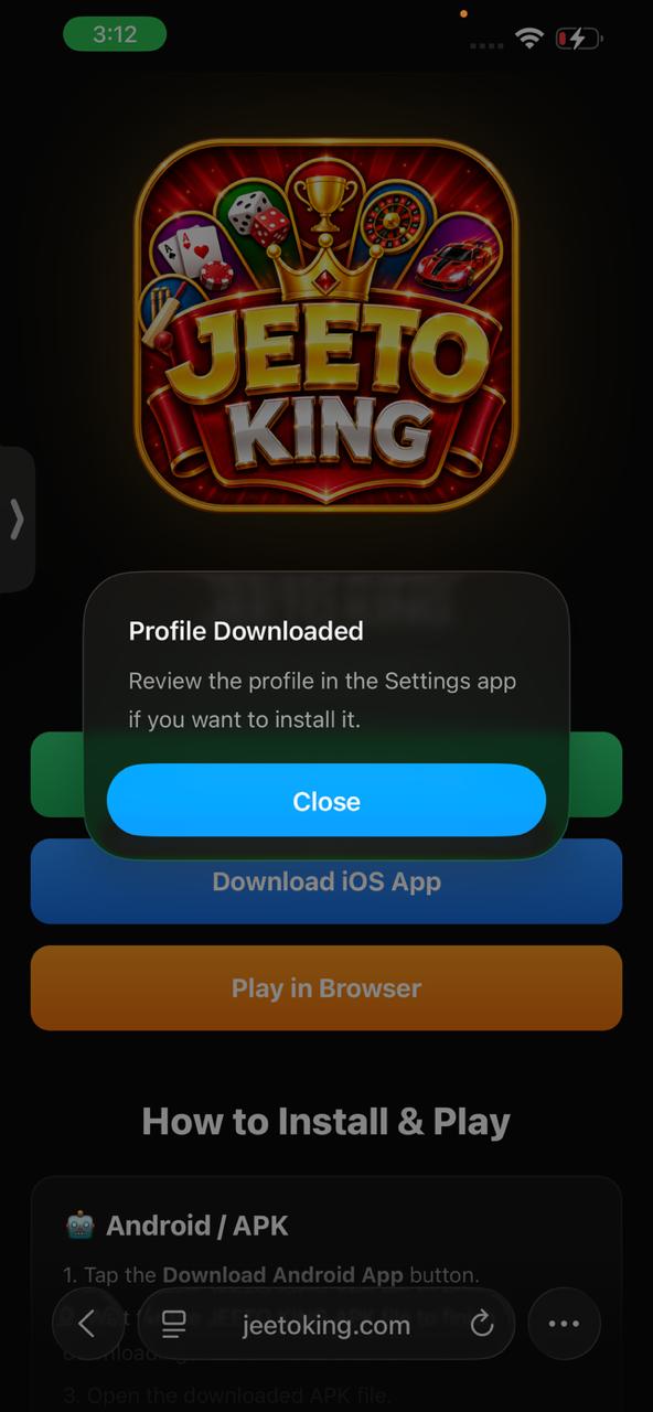 Step 3: Configuration profile downloaded